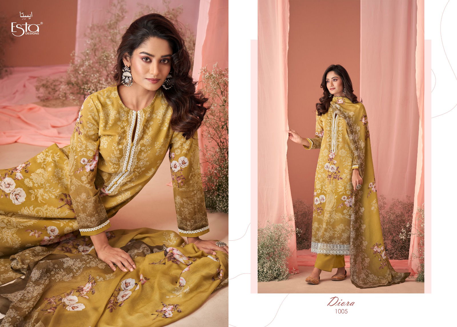 Diora By Esta 1001 To 1008 Heavy Cotton Printed Salwar Kameez Wholesale Market In Surat